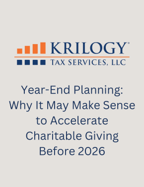 Year-End Planning: Why It May Make Sense to Accelerate Charitable Giving Before 2026